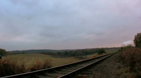 Steam train in countryside Stock Footage 544574