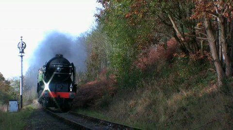 Steam Train in the countryside Stock Footage 545782