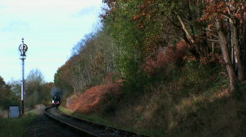 Steam Train in the countryside Stock Footage 545838