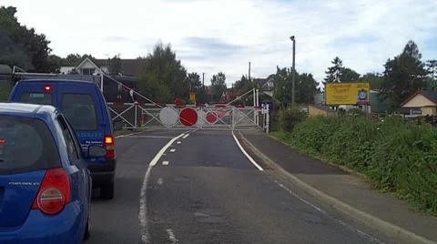 Steam Train Crossing Highway 動画素材 8549403