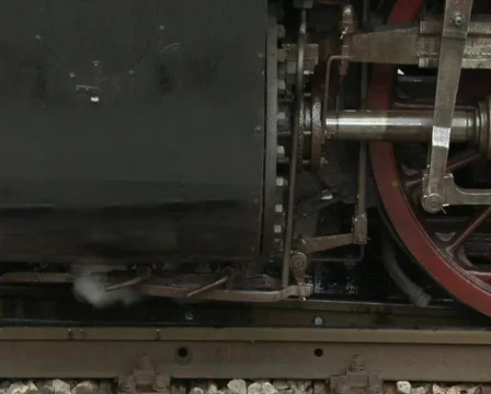 Steam train - detail shot Stock Footage