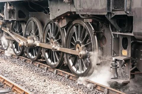 Steam Train Drive Wheels Stock Photos