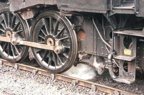 Steam Train Drive Wheels Stock Photos