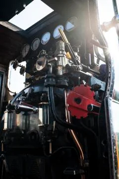 Steam train engine control panel Stock Photos