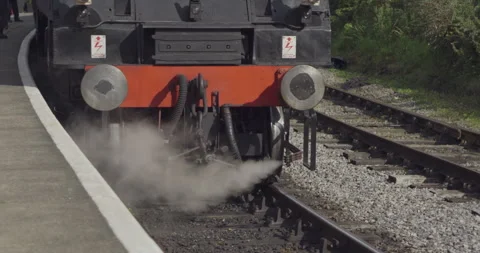 Steam train engine venting steam #3 - 4K Footage Stock-Footage 270302175