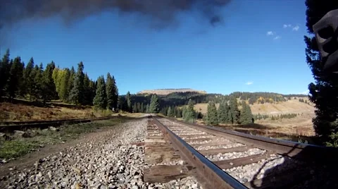 Steam Train Front View Tracks 스톡 동영상 40723386