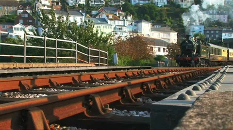 Steam train full of passengers Stock Footage 264745