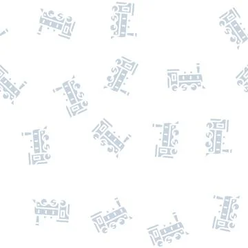 Steam train glyph vector seamless pattern イラスト素材