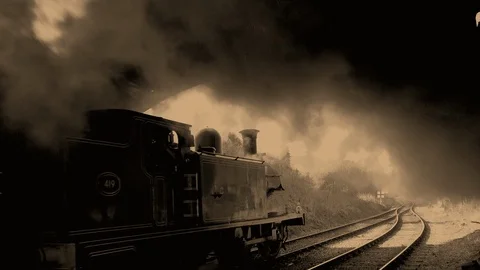 Steam Train going through a tunnel UK England 4K Stock-Footage 104533191