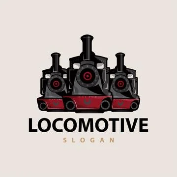 Steam train logo vector illustration old train silhouette vintage locomotiv.. Stock Illustration