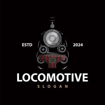 Steam train logo vector illustration old train silhouette vintage locomotiv.. Stock Illustration