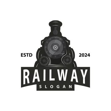 Steam train logo vector illustration old train silhouette vintage locomotiv.. Stock Illustration