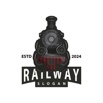 Steam train logo vector illustration old train silhouette vintage locomotiv.. Stock Illustration