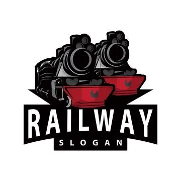 Steam train logo vector illustration old train silhouette vintage locomotiv.. Stock Illustration
