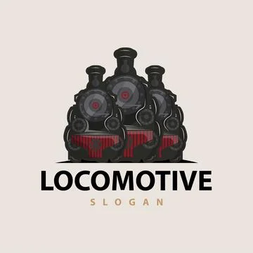 Steam train logo vector illustration old train silhouette vintage locomotiv.. Stock Illustration