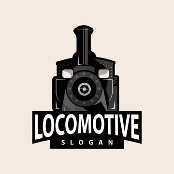 Steam train logo vector illustration old train silhouette vintage locomotiv.. Stock Illustration