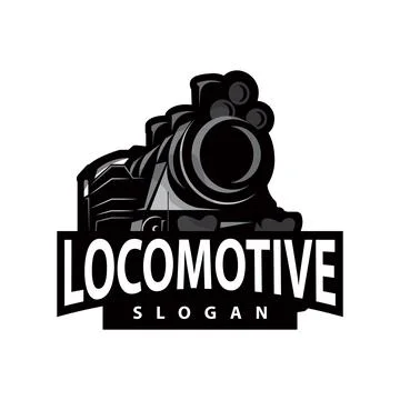 Steam train logo vector illustration old train silhouette vintage locomotiv.. Stock Illustration