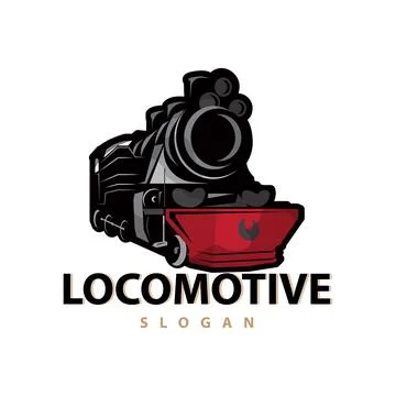 Steam train logo vector illustration old train silhouette vintage locomotiv.. Stock Illustration