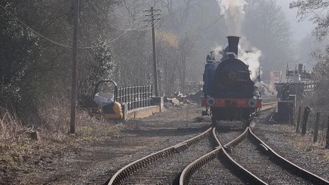 Steam Train moving towards camera UK England 4K 스톡 동영상 104140341