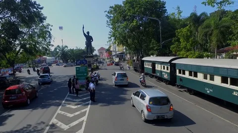 This steam train is an old train Stock Footage 122098405