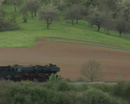 Steam train passing Vídeo Stock 130897