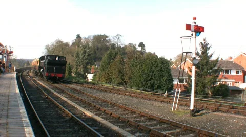 Steam train passing Stock Footage 657154