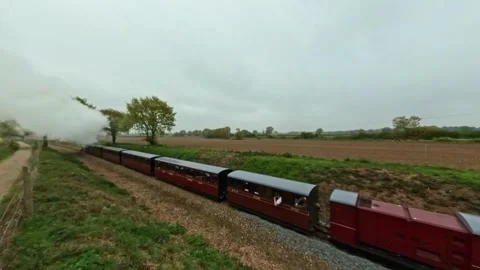 Steam train on the railroad Video stock 273946809