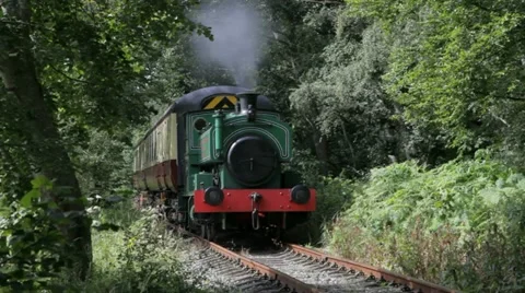 Steam train on the Royal Deeside Railway near Banchory, Scotland. Video stock 11801449