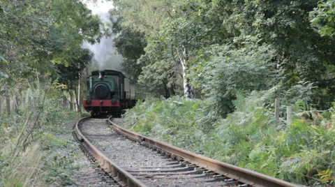 Steam train on the Royal Deeside Railway near Banchory, Scotland. Video stock 28008650