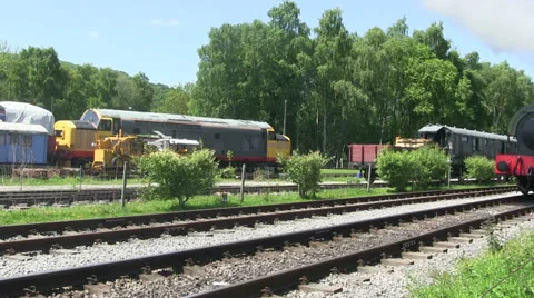 Steam train running on a preserver line. Stock-Footage 24633633
