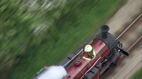 Steam Train Sequence, Tight Over Head Stock Footage 65261049