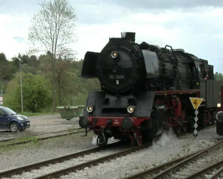 Steam train in station Stock Footage 118015