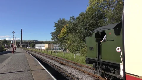Steam train station platform Video stock 128649158