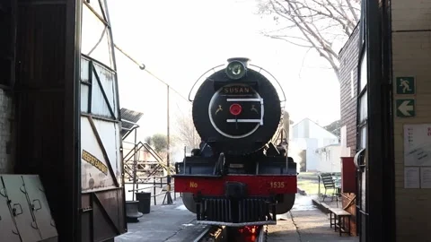 Steam train stationary Video stock 153025417