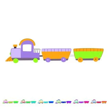 Steam train toy vector cartoon graphic Stock Illustration