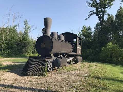 Steam Train off the tracks Stock Photos