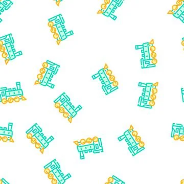 Steam train vector seamless pattern Stockillustratie