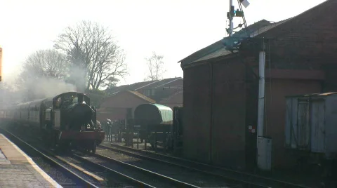 Steam Train Wheels and Smoke Stock Footage 656268