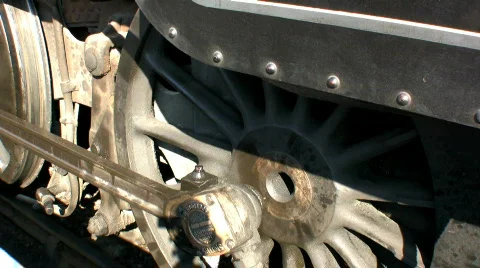 Steam Train Wheels and Smoke Stock Footage 656311