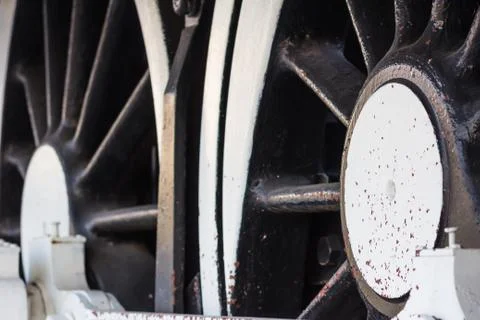 Steam train, wheels. Stock Photos
