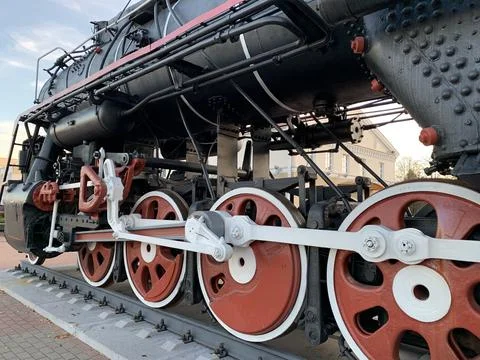 Steam train wheels Stock Photos