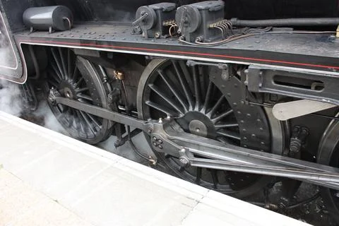 Steam Train Wheels. Stock Photos