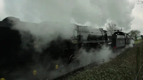 Steam Trains Pulling Train 스톡 동영상 35943544