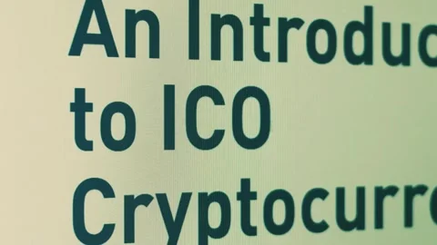 Steam transformation effect of Abstract animation of holographic ICO text Stock Footage 240165263