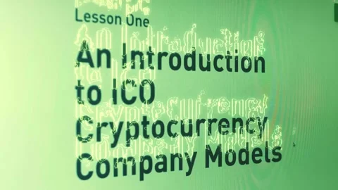 Steam transformation effect of Abstract animation of holographic ICO text Stock Footage 240165294