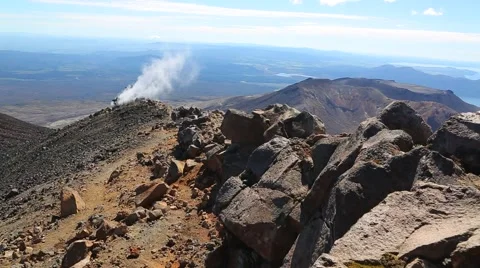 Steam vent in New Zealand Stock Footage