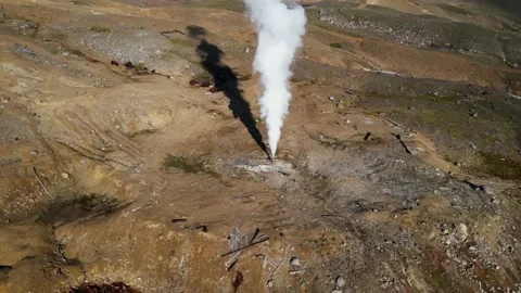 Steam from a volcano power plant Stock Footage 167832002