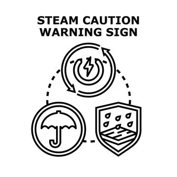 Steam warning caution sign vector concept Illustrazione stock
