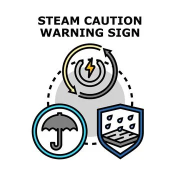 Steam warning caution sign vector concept Stock Illustration