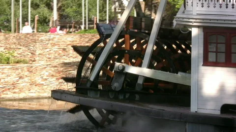 Steamboat paddle spinning Stock Footage 135289